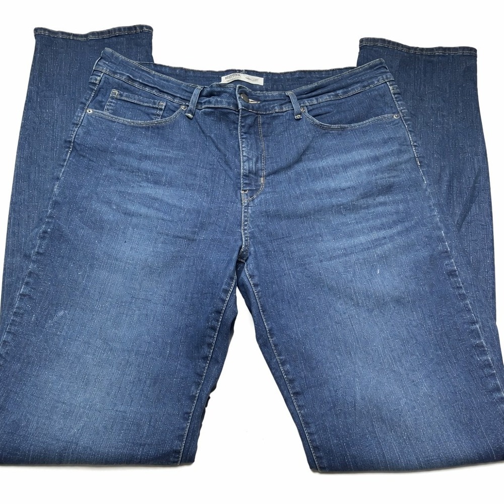 Signature Levi Strauss Jeans Womens 16L Long W33 L31 Dark Wash Stretch Denim